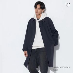 UNIQLO 2WAY Single Breasted Coat Black water resistant